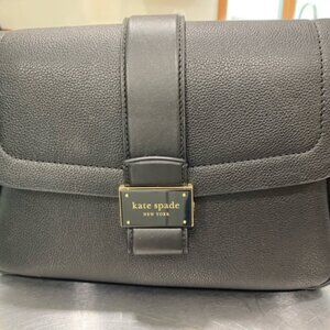 Kate Spade New York Black Pebbled Leather Nouveau flap Purse